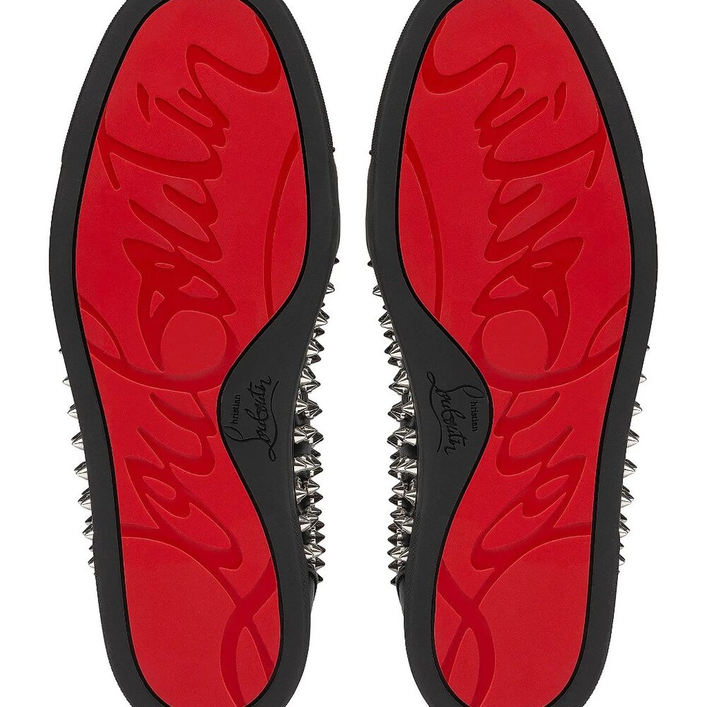 Christian Louboutin Black Sneakers with Silver Spikes - Picture 4 of 16